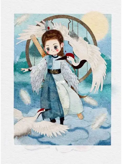 学习插画的第七周—丹顶鹤拟人