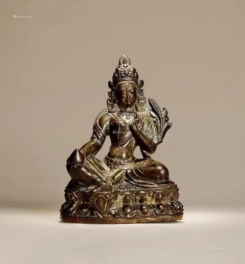 206018世纪铜鎏金财续佛母
