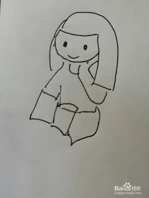 看书的小女孩怎么画