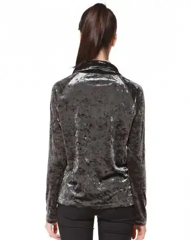 暗灰绿色气质淑女长袖上衣