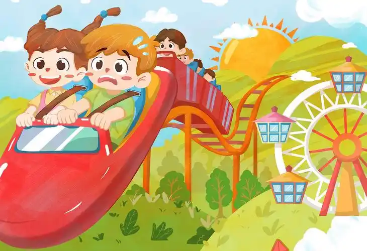 场景一:山中游乐场  场景二:陆地游乐场  场景三:水上乐园广州|插画师