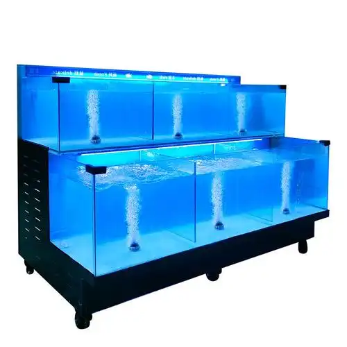 海鲜饭店酒店生鲜超市双层移动鱼缸鱼缸