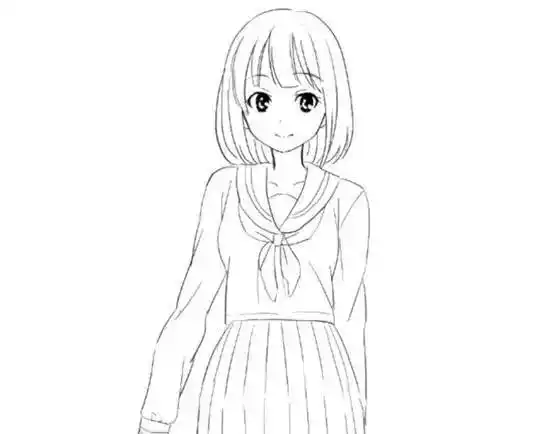 教程怎样画动漫jk制服女高中生制服的画法教程