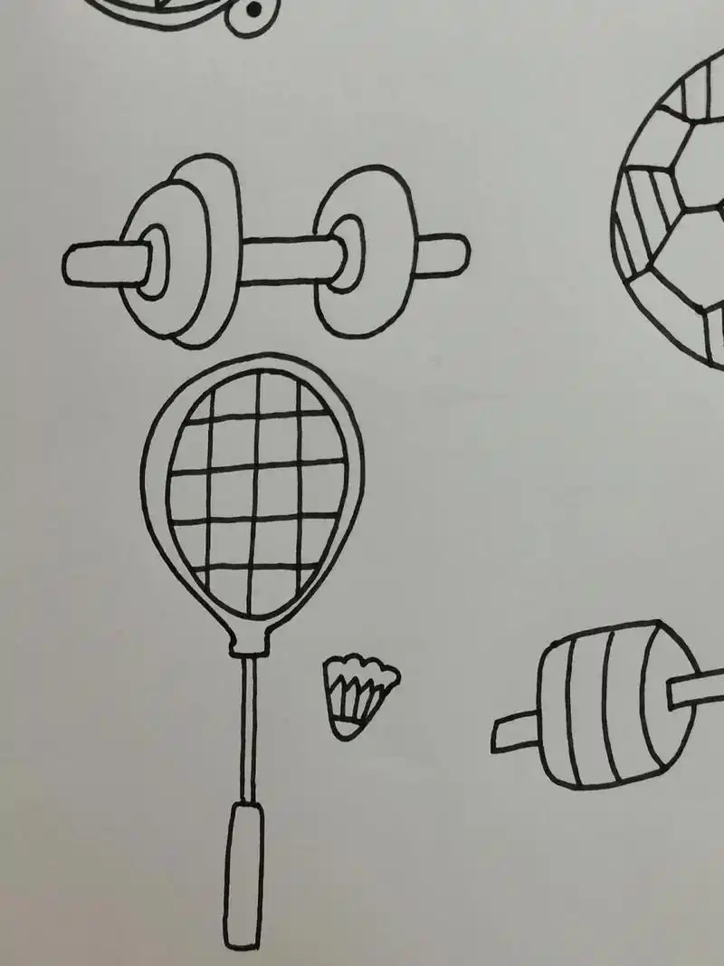 体育用品的简笔画    今天分享体育用品的简笔画