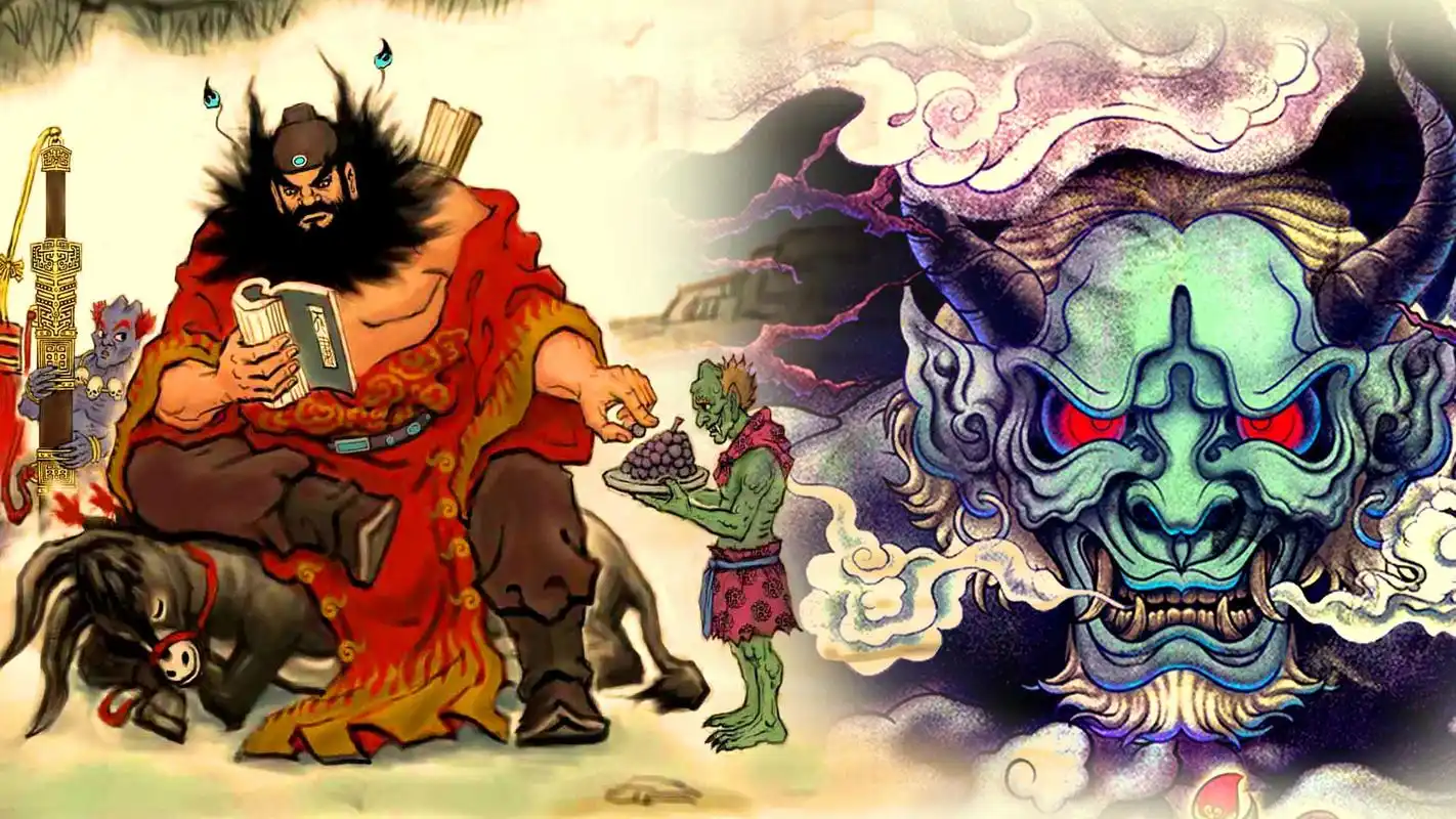 适合挂在客厅的画:钟馗送福.