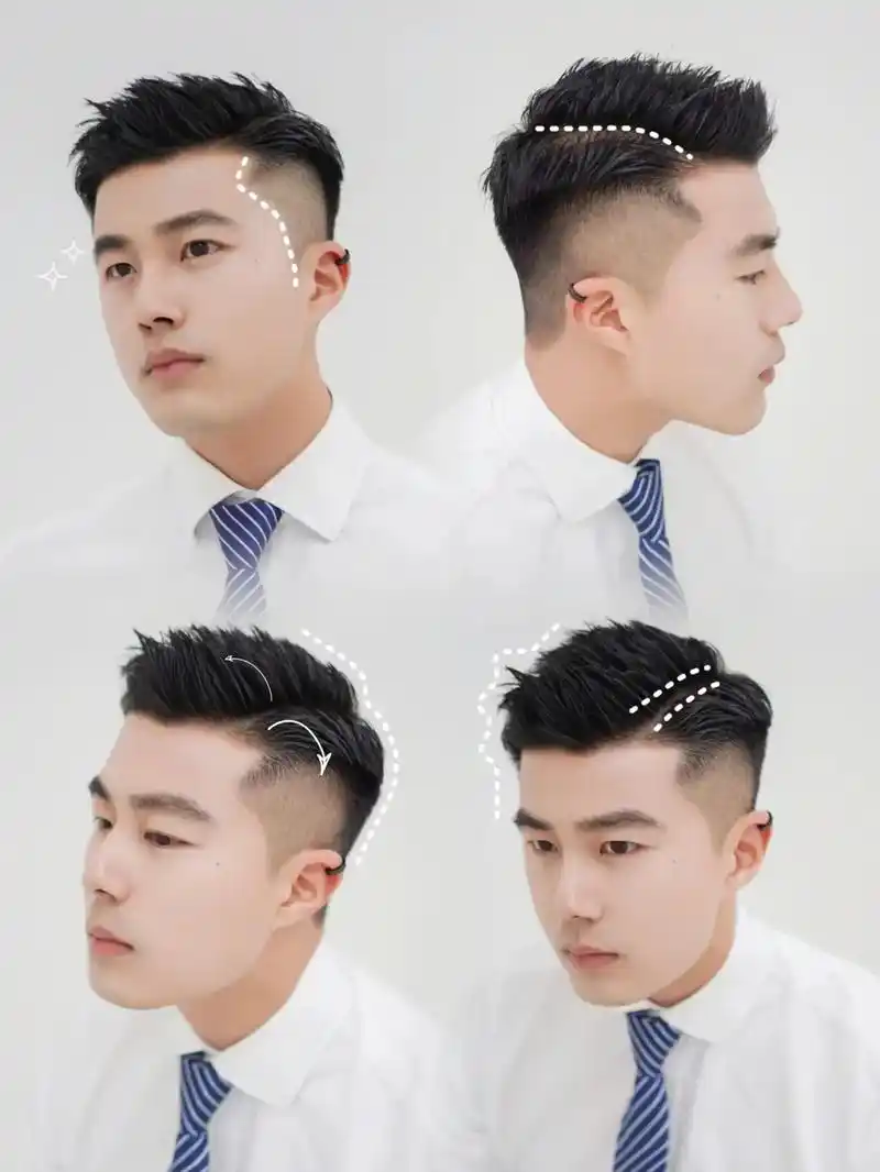 新年新发型,港风三七分短发,清爽干练! #复古油头 #男士发型设计