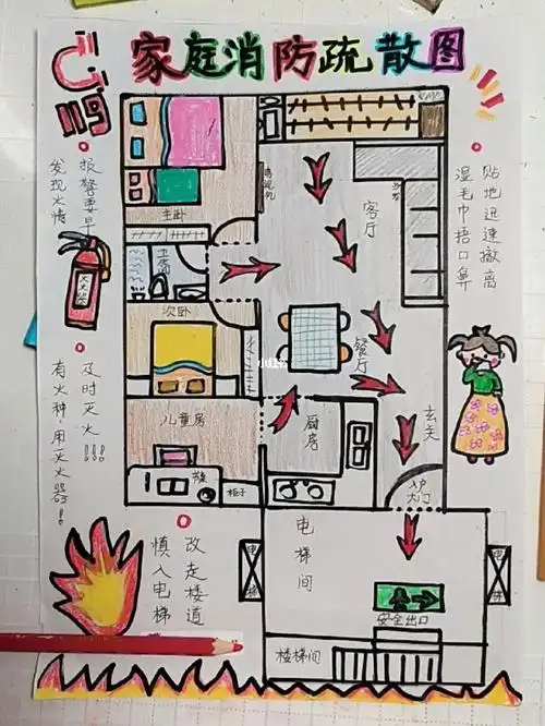 家庭消防疏散图