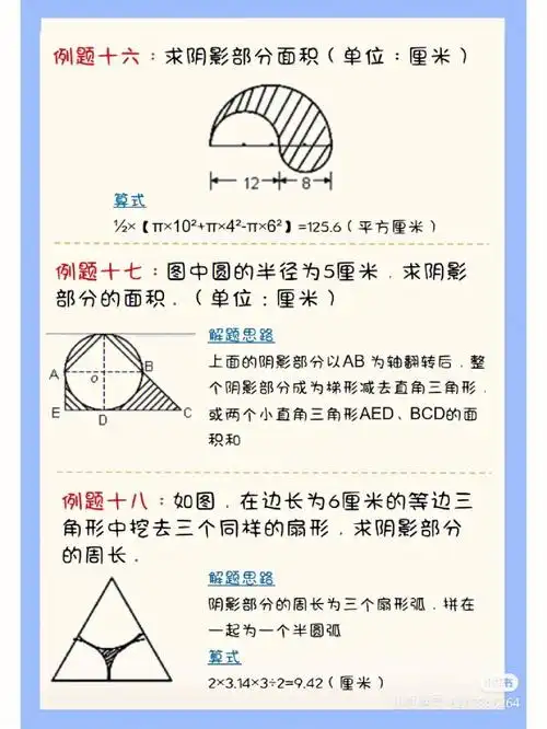 六年级数学阴影面积常考题型