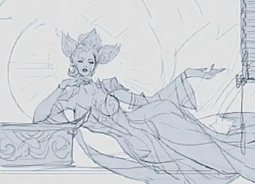 武则天原皮肤废稿曝光,斜躺的动作很惊艳,可惜选了个最丑的