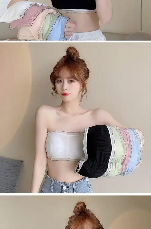 抹胸内衣无肩带无吊带文胸song肩带防走光冰丝抹胸内衣少女新款学生