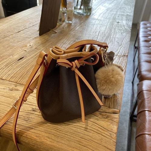 古琦酷奇潮牌变色皮小包包高级感洋气老花迷你水桶包时尚复古单肩