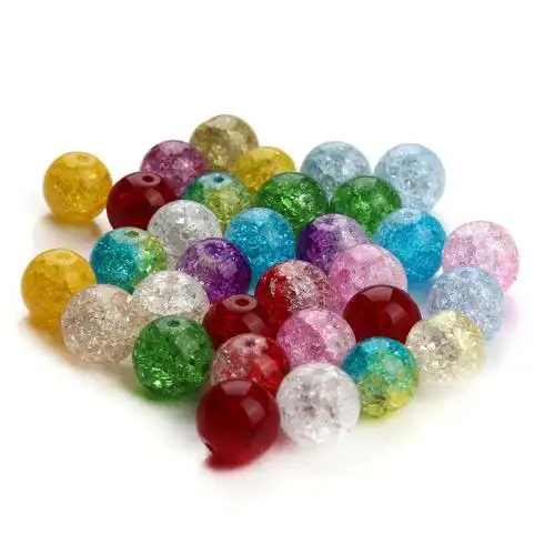 糖果混色爆花晶 爆花晶水晶散珠 批发diy串珠材料100个装 f3060