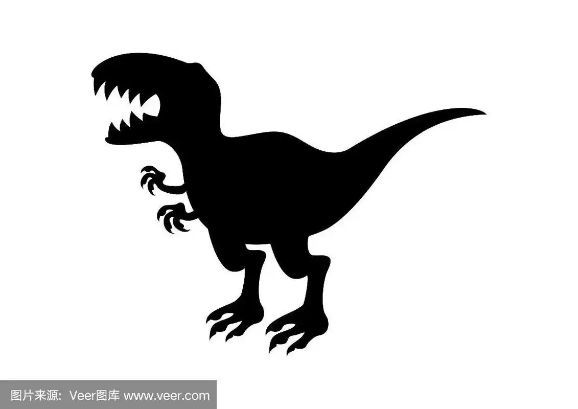 恐龙黑色轮廓图标向量