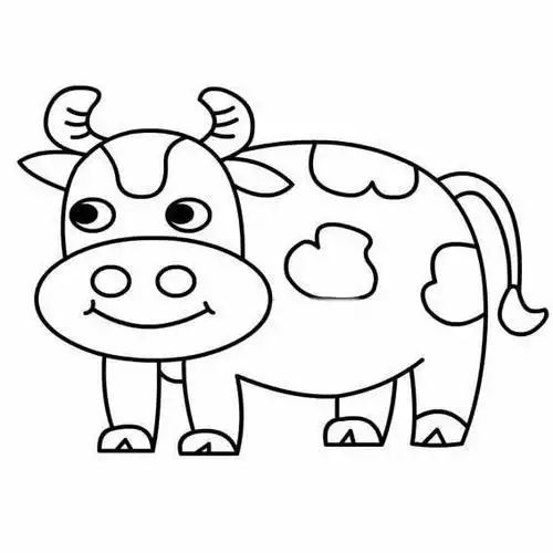 卡通奶牛简笔画图片大全-儿童简笔画大全奶牛的简笔画怎么画如何画