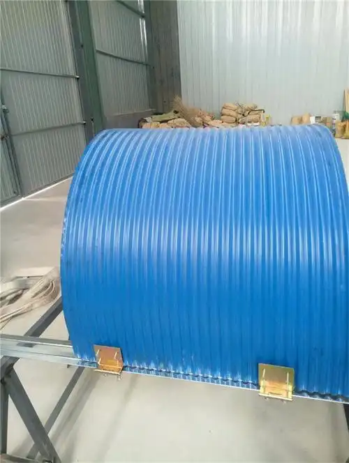 金日兴彩钢防雨罩 煤矿输送机防雨罩 抗风彩钢防雨罩