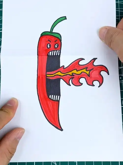 火爆辣椒一起来画会喷火的辣椒
