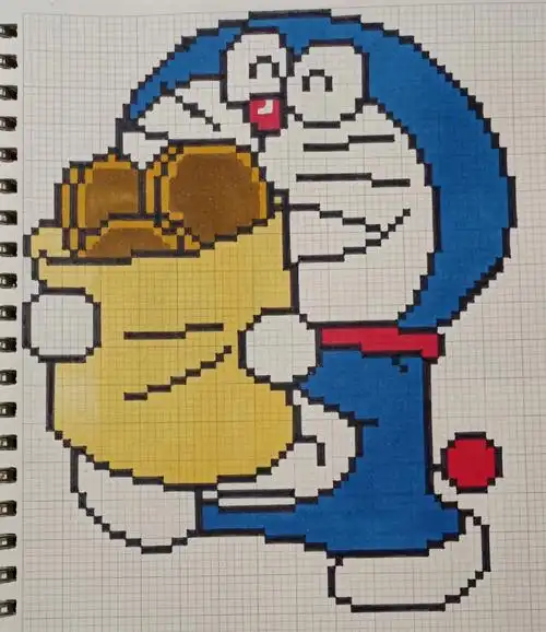 像素画临摹146–哆啦a梦