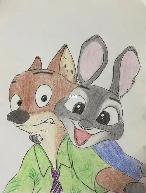 零基础手绘教程疯狂动物城狐尼克1兔朱迪