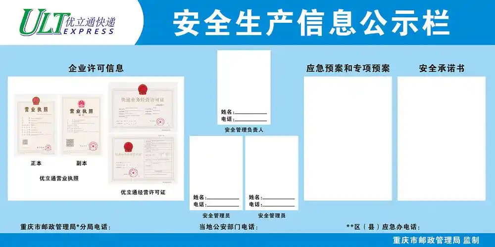优立通安全生产信息公示栏