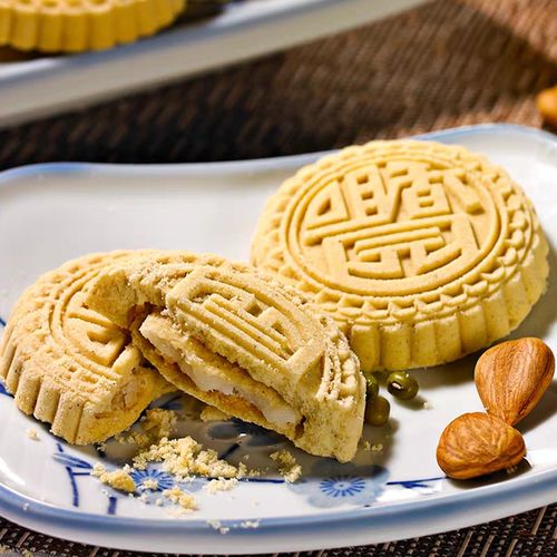 500g咀香园杏仁饼夹肉中山特产饼干糕点食品罐装广东特产礼盒装-mc母