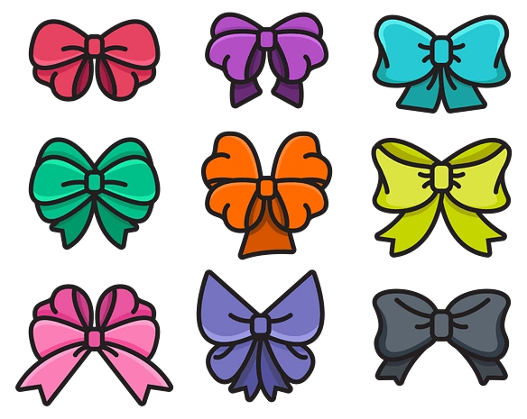 彩绘蝴蝶结pngpsd2000*2000卡通简笔画装饰线条宇宙航天太空员元素png