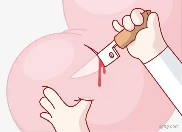 矢量卡通用刀扎心png素材透明免抠图片-卡通手绘