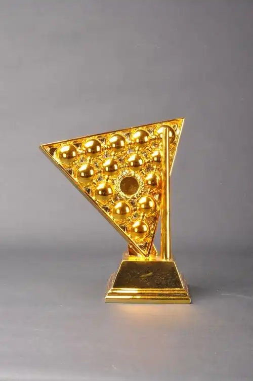 创意桌球台球赛事奖杯 桌球比赛镀金奖杯摆件 欧式树脂工艺纪念品