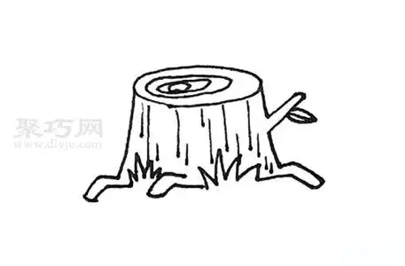 树桩如何画好看又简单来看树桩简笔画画法