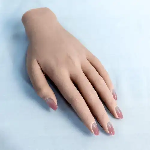 亚马逊热卖仿真手美甲手模道具带关节硅胶假手模型女跨境一件代发