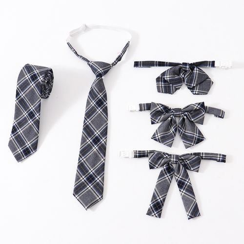 新款jk制服领带学生jk制服蝴蝶结衬衫制服配件灰格领结