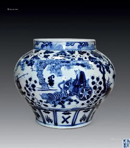 1337 元 青花鬼谷子下山罐