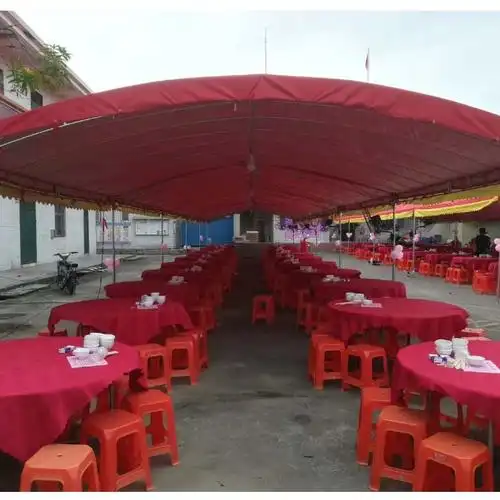 农村户外酒席蓬婚庆喜事出租帐篷红白事遮阳蓬全拆装折叠停车雨棚