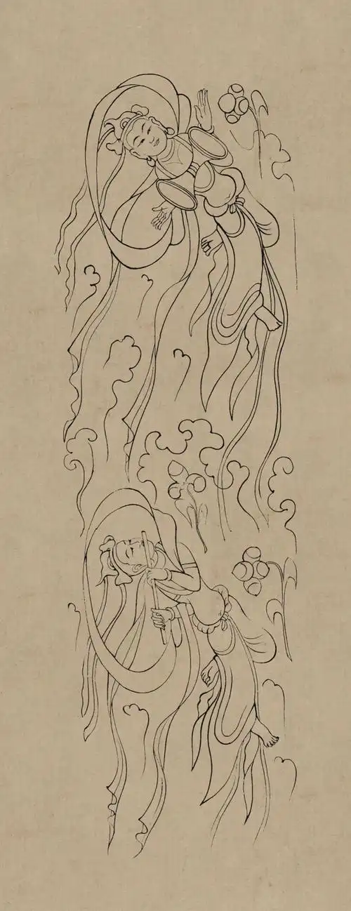 敦煌线描:感受律动之美|莫高窟|敦煌莫高窟|壁画|藏经洞_网易订阅