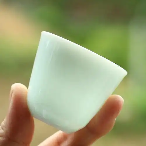 影青白瓷 创意陶瓷 品茗杯 主人杯功夫茶杯小茶杯茶道 陶瓷主人杯