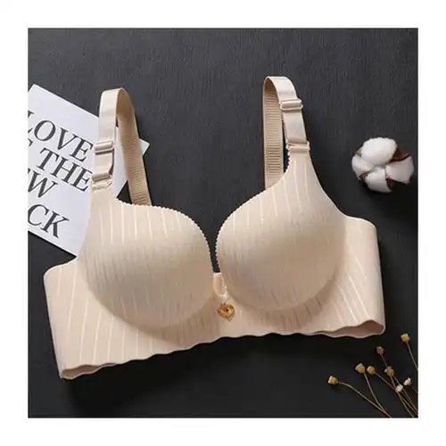 hlcoman加厚文胸超厚10cm聚拢平胸内衣小胸变大胸器光面丰胸罩黑色