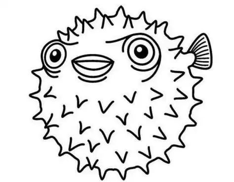 刺豚简笔画 刺豚简笔画 可爱