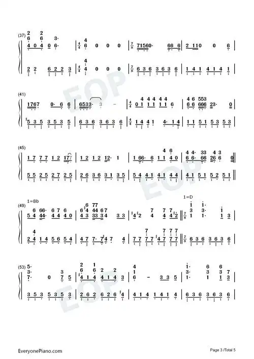 monster-冰雪奇缘音乐剧ost双手简谱预览3