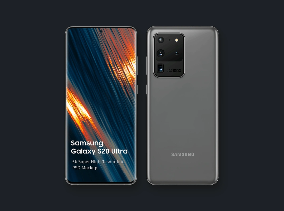三星智能手机galaxys20ultra屏幕预览蚂蚁素材精选样机模板samsung