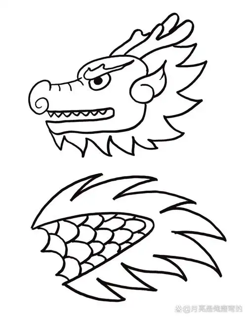 简笔画龙头龙尾 #儿童简笔画# #龙年简笔画# #龙的简笔画