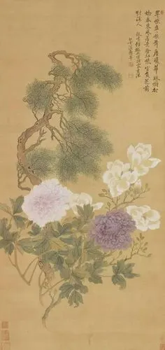 其它 清初六大家之一画家恽寿平 写美篇作品赏析 此幅画紫,红,白牡丹