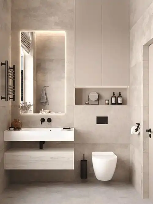 奶油感充满艺术气息的家浴室柜极简大气