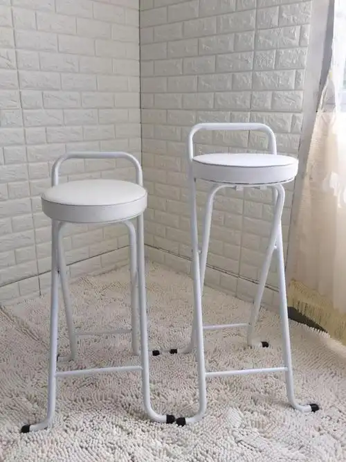 高脚家用可折叠简易吧台椅子酒吧高椅便携式软垫折叠凳