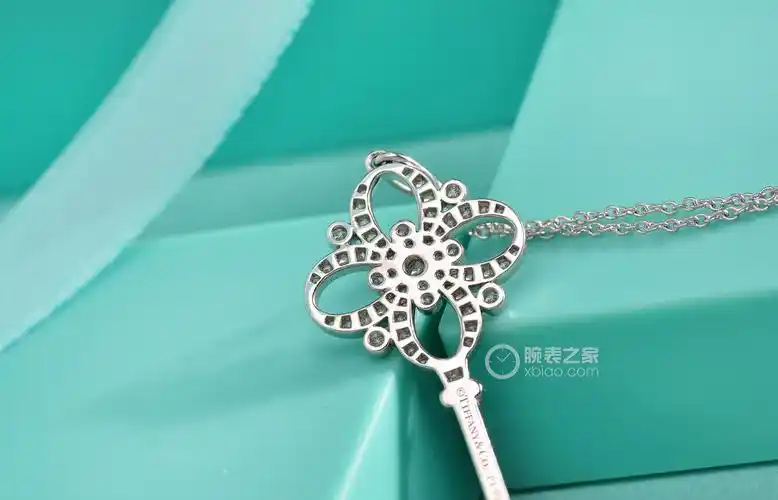 蒂芙尼tiffany keys铂金镶钻花形钥匙吊坠项链(7 / 12)