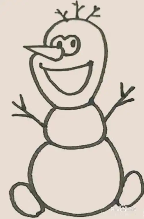 可爱雪宝简笔画简笔画之雪宝冰雪奇缘卡通雪宝简笔画