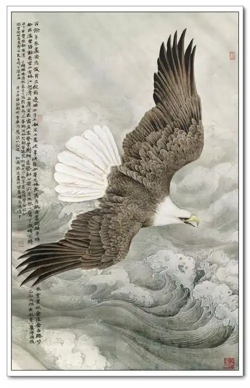 名家花鸟画作品《鹰》