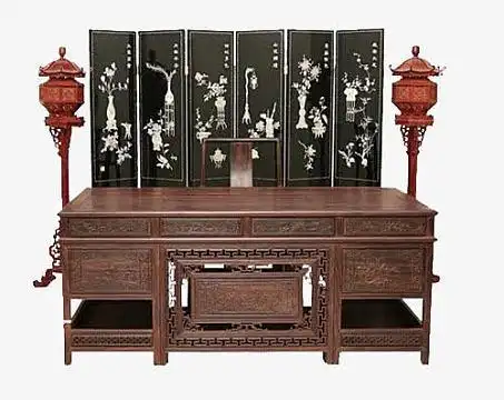 古代家具书桌书房屏风免扣