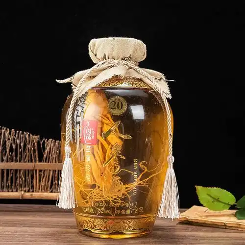 五斤大坛装人参酒人参枸杞酒52度2500ml白酒纯粮食酒整箱礼盒装5斤坛
