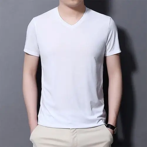 2021新款中年男士爸爸夏装短袖t恤薄款男圆领吸汗透气体恤