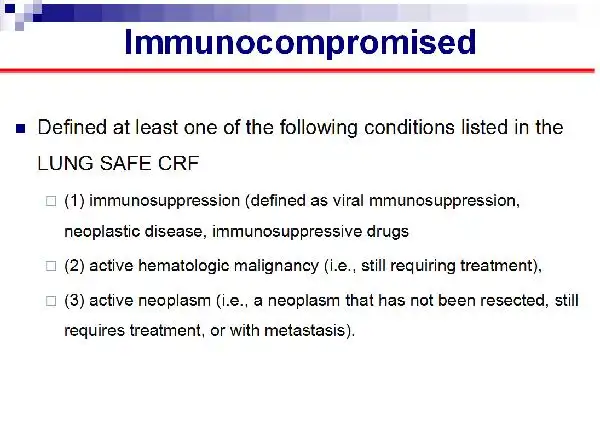 immunocompromised patients with acute respiratory dis