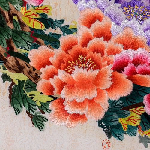 金吴针手工苏绣成品挂画苏州刺绣玄关客厅中式苏绣